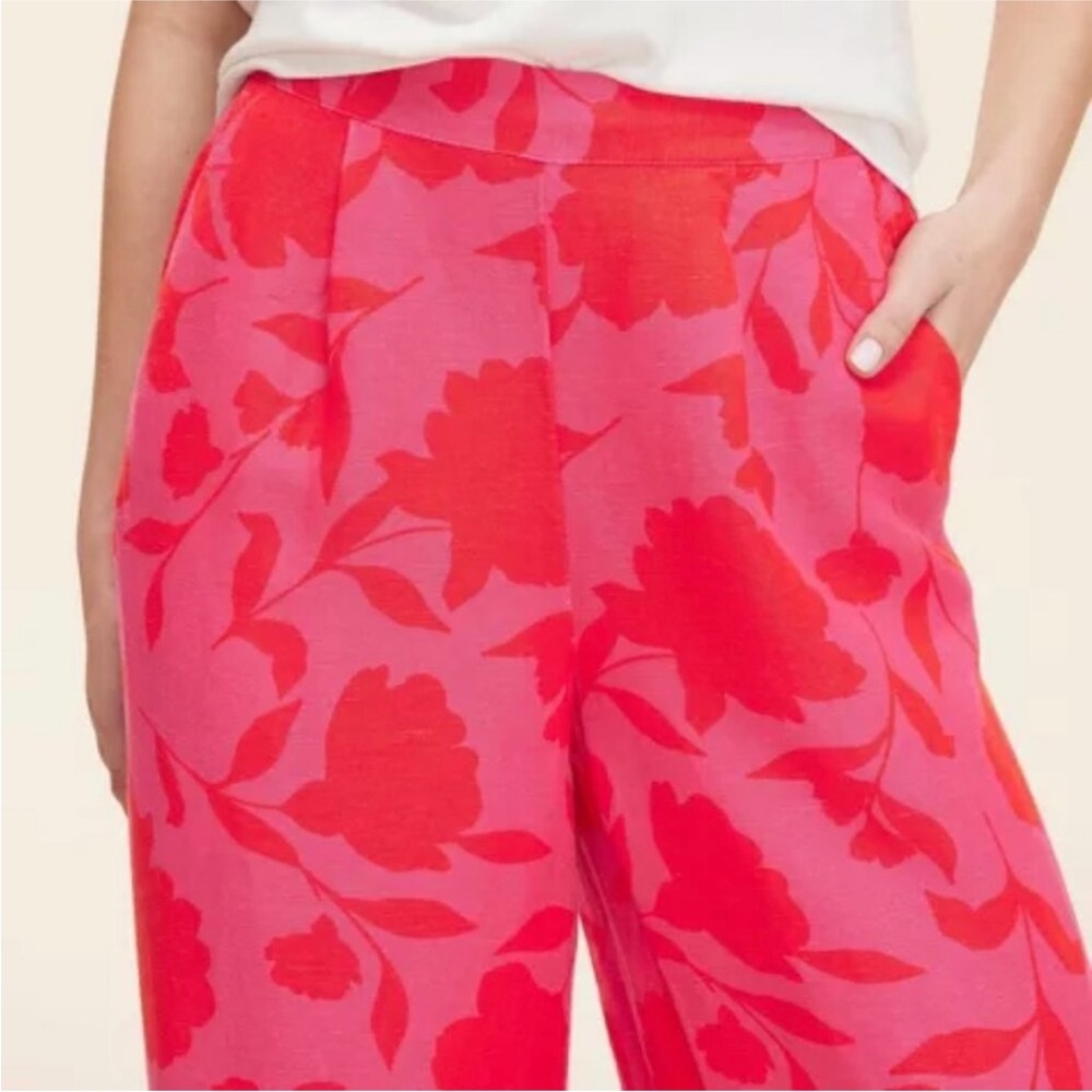 XS - Kate spade x target Floral Red Wide-Leg trouser Pants - Picture 4 of 6